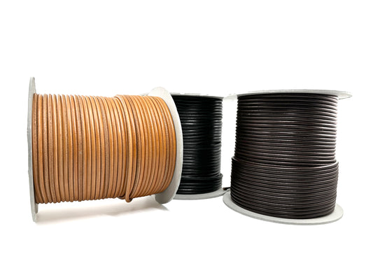 Domestic cowhide tanned round cord 4mmΦ Sold in 1M units