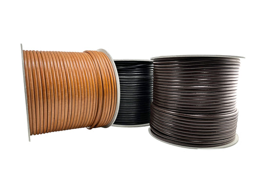 Domestic cowhide tanned round cord 5mmΦ Sold in 1M units